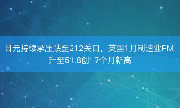 日元持续承压跌至212关口，英国1月制造业PMI升至51.8创17个月新高