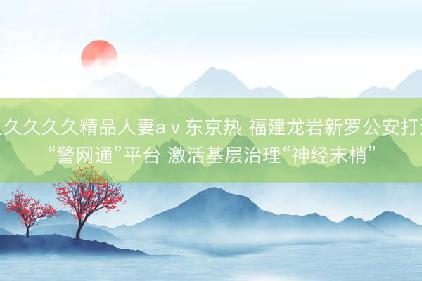 久久久久久精品人妻aⅴ东京热 福建龙岩新罗公安打造“警网通”平台&amp;#32;激活基层治理“神经末梢”