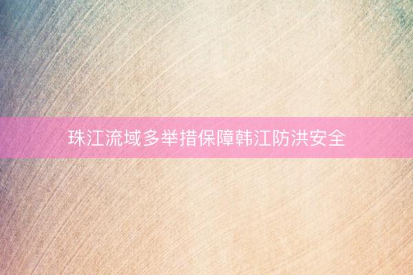 珠江流域多举措保障韩江防洪安全