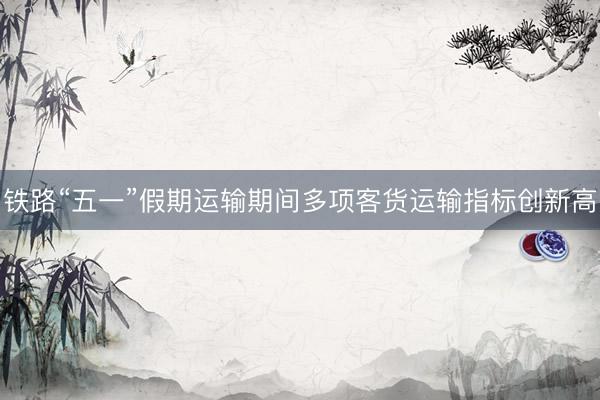 铁路“五一”假期运输期间多项客货运输指标创新高