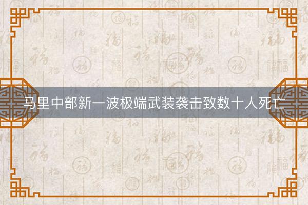 马里中部新一波极端武装袭击致数十人死亡