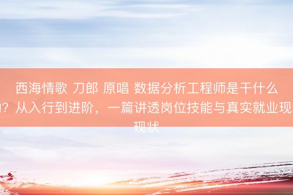 西海情歌 刀郎 原唱 数据分析工程师是干什么的？从入行到进阶，一篇讲透岗位技能与真实就业现状
