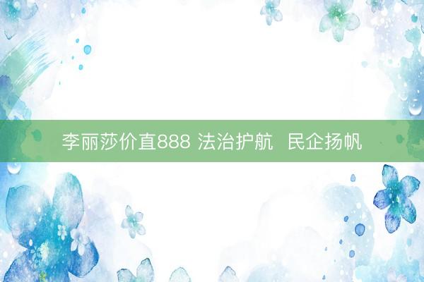 李丽莎价直888 法治护航  民企扬帆