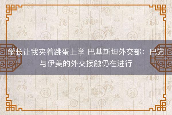 学长让我夹着跳蛋上学 巴基斯坦外交部：巴方与伊美的外交接触仍在进行