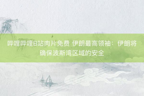 哔哩哔哩B站肉片免费 伊朗最高领袖：伊朗将确保波斯湾区域的安全