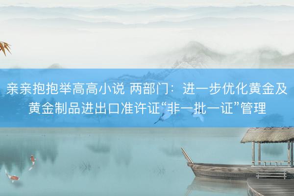 亲亲抱抱举高高小说 两部门：进一步优化黄金及黄金制品进出口准许证“非一批一证”管理