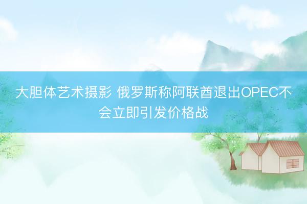 大胆体艺术摄影 俄罗斯称阿联酋退出OPEC不会立即引发价格战