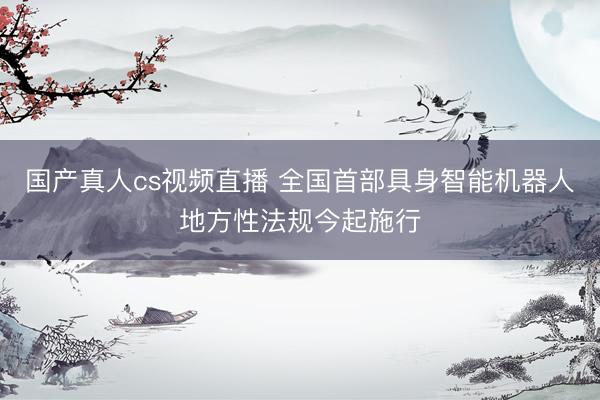 国产真人cs视频直播 全国首部具身智能机器人地方性法规今起施行