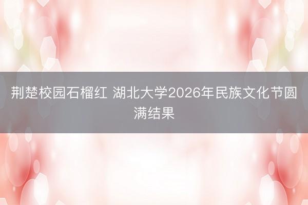 荆楚校园石榴红 湖北大学2026年民族文化节圆满结果