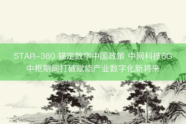 STAR-380 锚定数字中国政策 中网科技6G中枢期间打破赋能产业数字化新将来