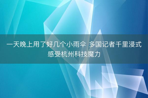 一天晚上用了好几个小雨伞 多国记者千里浸式感受杭州科技魔力