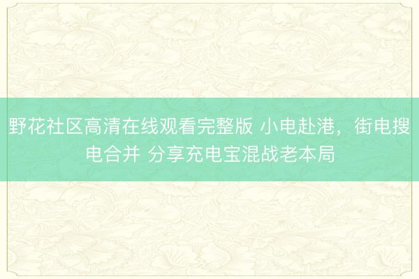 野花社区高清在线观看完整版 小电赴港，街电搜电合并 分享充电宝混战老本局