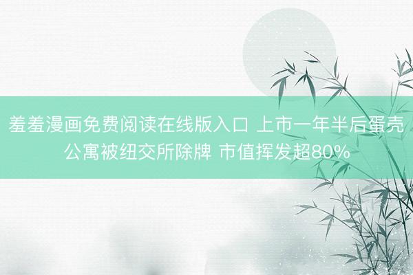 羞羞漫画免费阅读在线版入口 上市一年半后蛋壳公寓被纽交所除牌 市值挥发超80%