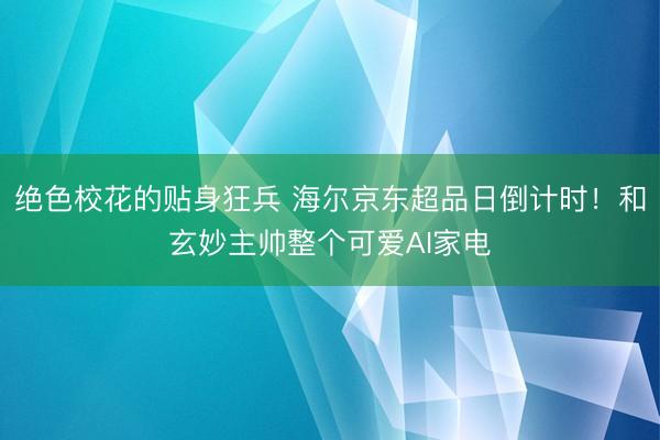 绝色校花的贴身狂兵 海尔京东超品日倒计时！和玄妙主帅整个可爱AI家电