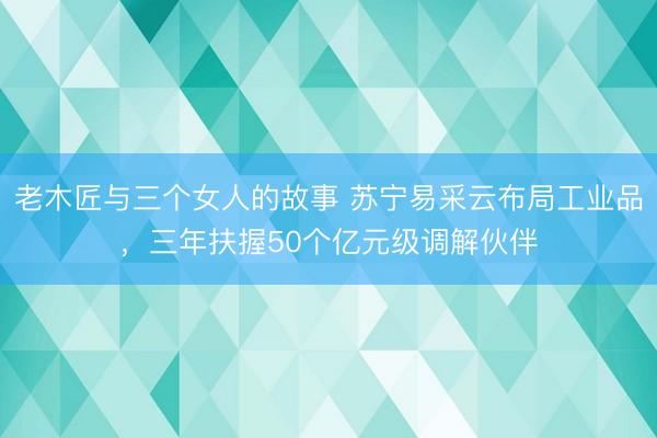 老木匠与三个女人的故事 苏宁易采云布局工业品，三年扶握50个亿元级调解伙伴