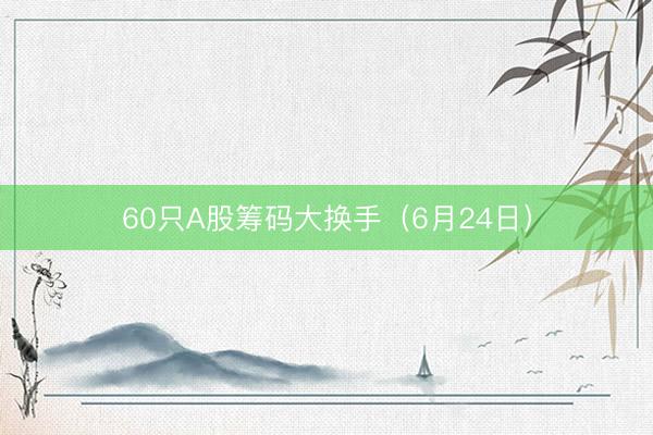 60只A股筹码大换手（6月24日）