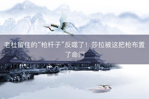 老杜留住的“枪杆子”反噬了！莎拉被这把枪布置了命门